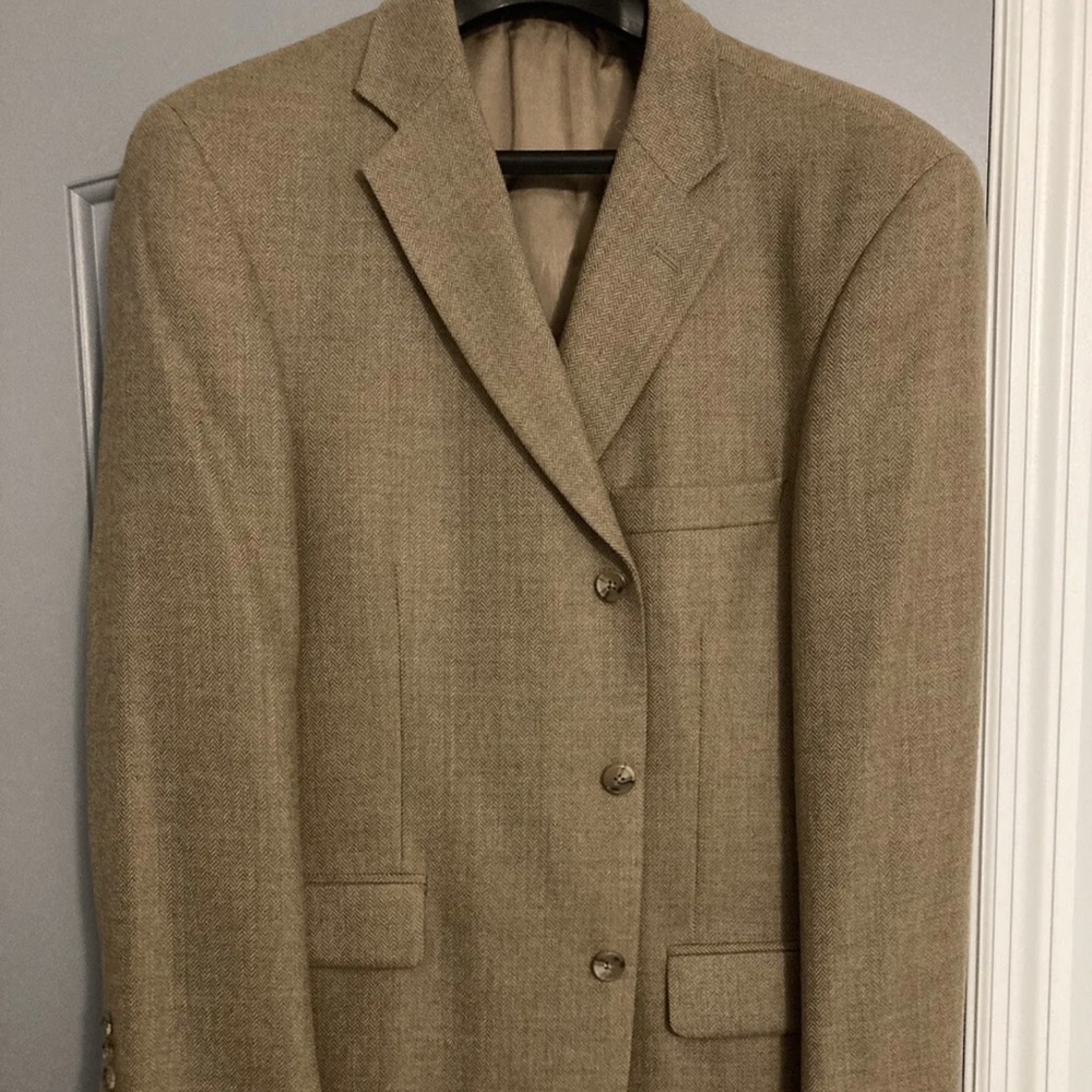 Mens Stafford tan wool sport coat 42R